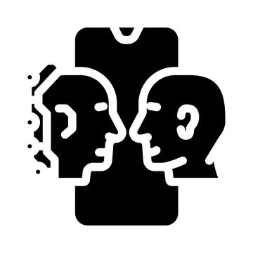 Human computer interaction hci glyph icon vector illustration Illustrazione stock