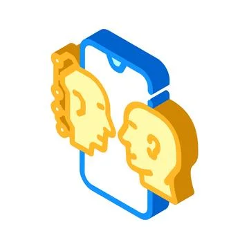 Human computer interaction hci isometric icon vector illustration Stock Illustration