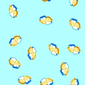 Human computer interaction hci isometric icon seamless pattern Stock Illustration