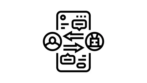 Human computer interaction hci line icon animation Stock Footage 326129736