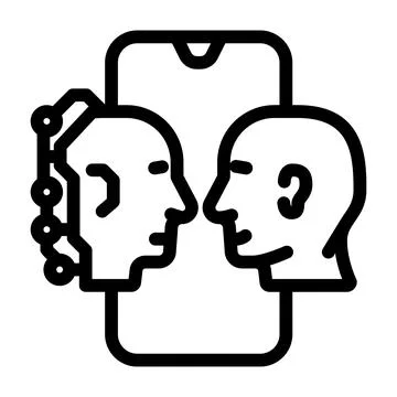 Human computer interaction hci line icon vector illustration Stock Illustration