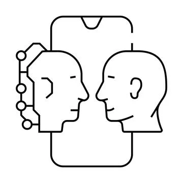 Human computer interaction hci line icon vector illustration Stock Illustration