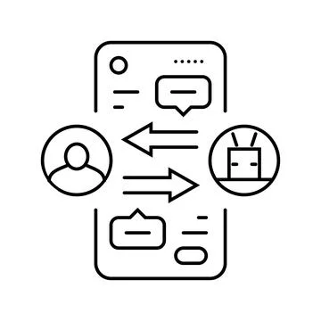 Human computer interaction hci line icon vector illustration Illustrazione stock