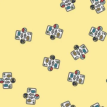 Human computer interaction hci vector seamless pattern Stock Illustration