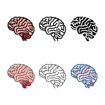 Human concepts brain human color icon vector Stock Illustration