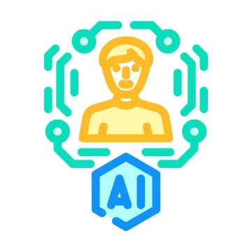 Human connecting with artificial intelligence concept data Illustrazione stock