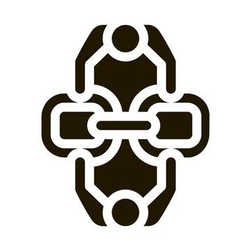 Human connection icon Vector Glyph Illustration Illustrazione stock