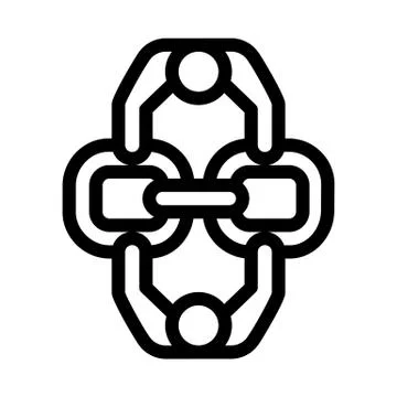 Human connection icon vector outline illustration Illustrazione stock