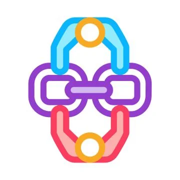 Human connection icon vector outline illustration Illustrazione stock