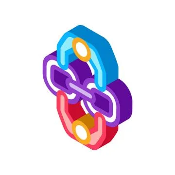 Human connection isometric icon vector illustration Illustrazione stock