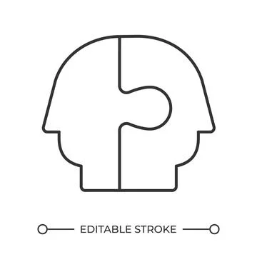 Human connection linear icon Stock Illustration