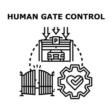 Human controlling access system for property parking Stock Illustration