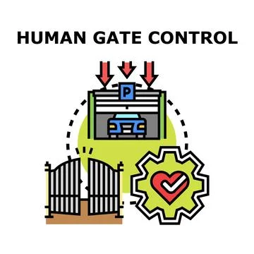 Human controlling access system for property parking Stock Illustration