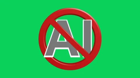 Human Created No AI Verification Sign Stock Footage 331665133