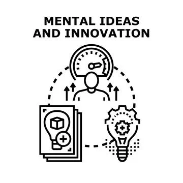 Human creativity generating new innovative ideas for development Stock Illustration