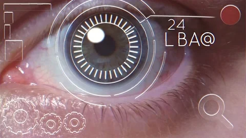The human cybernetic eye Stock Footage 148036932