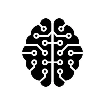 Human cybernetic human brain icon in flat style. Stock Illustration