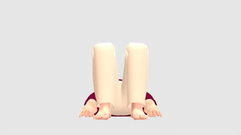 Human Dead Bug Core Exercise Front View Alpha Stock Footage 335870673