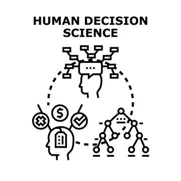 Human decision science vector concept illustration Stock Illustration