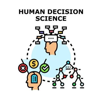 Human decision science vector concept illustration Illustrazione stock