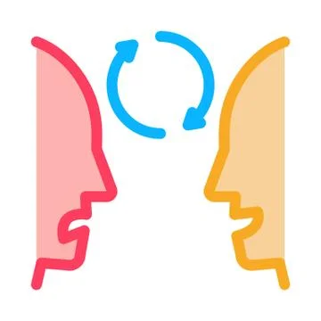 Human dementia icon vector outline illustration 스톡 일러스트
