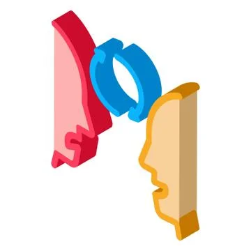 Human dementia isometric icon vector illustration Illustrazione stock