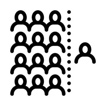 Human dementia per population icon vector outline illustration Stock Illustration
