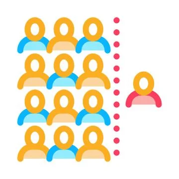 Human dementia per population icon vector outline illustration 스톡 일러스트