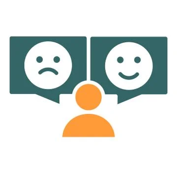 Human with different emotions colored icon. Positive and negative emoji symbol Stock Illustration