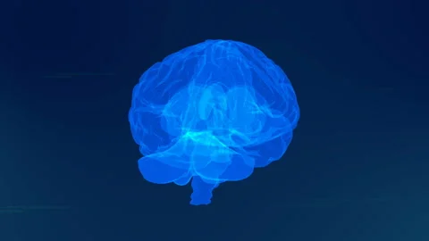 Human digital brain rotates in the structure of the plexus Stock Footage 103325174