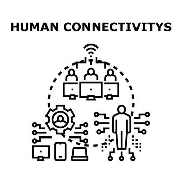 Human digital connectivity networking global technology infrastructure Stock Illustration