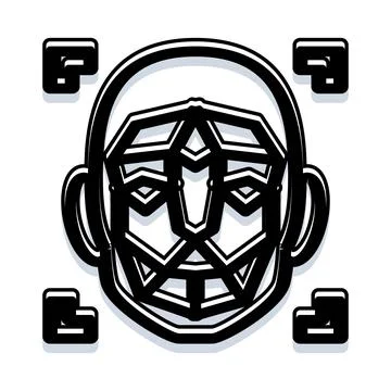 Human digital face scanning biometric identification technology Stock Illustration