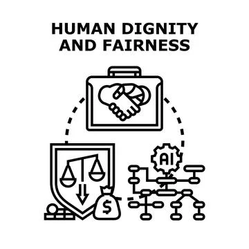 Human dignity and fairness concept with ai Stock Illustration