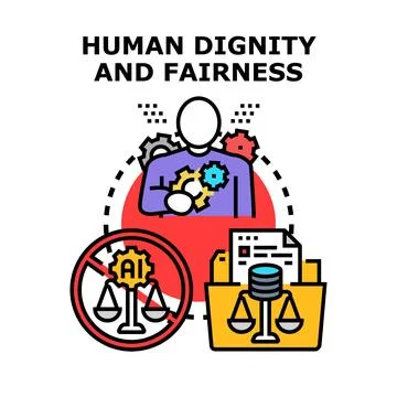 Human dignity and fairness concept preventing ai bias Stock Illustration