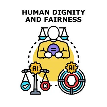 Human dignity and fairness concept with ai ethics Stock Illustration