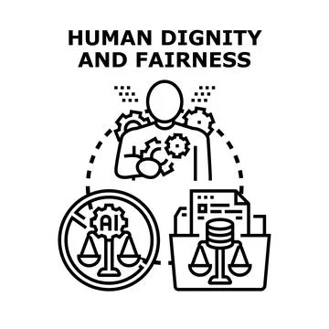 Human dignity and fairness concept preventing ai bias Stock Illustration