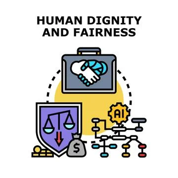 Human dignity and fairness concept with ai Stock Illustration