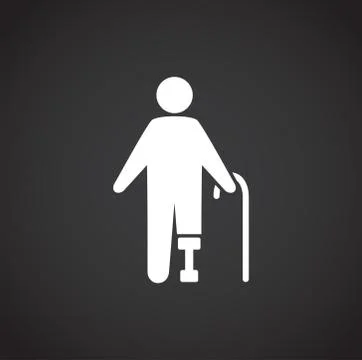 Human disability related icon on background for graphic and web design. Creative Stock Illustration