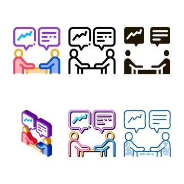 Human discussing icon diversity vector outline Stock Illustration