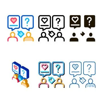 Human discussing icon forms vector outline Stock Illustration