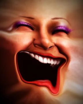 Human Distorted Face Stock Illustration