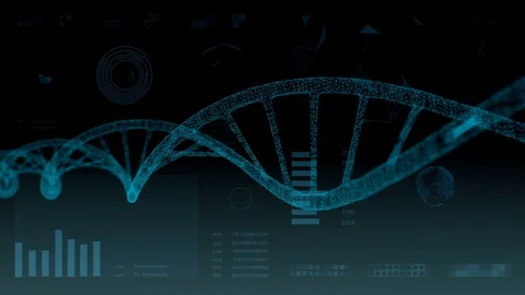 Human DNA. Abstract background with HUD. plexus. Stock Footage 77562548