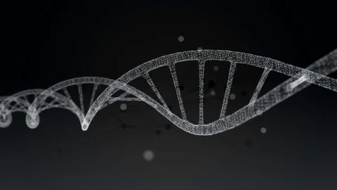 Human DNA. Abstract black background with plexus. Loop animation Stock Footage 77460052