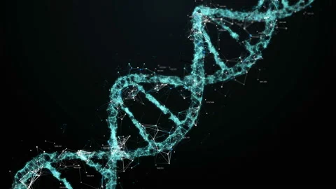 Human DNA. Abstract dark background with plexus and numbers. Stock Footage 134777862