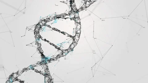 Human DNA. Abstract light background with plexus and numbers. Stock Footage 134449985