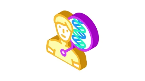 Human with dna genetic engineering isometric icon animation Stock Footage 327277058