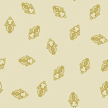 Human with dna genetic engineering line seamless pattern Stockillustratie