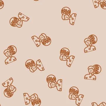 Human with dna genetic engineering line vector seamless pattern イラスト素材