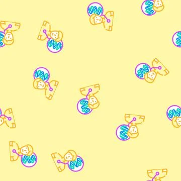 Human with dna genetic engineering vector seamless pattern Stock Illustration