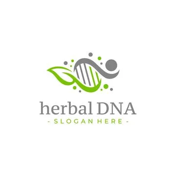 Human DNA leaf logo design vector. Health care symbol template. Stock Illustration